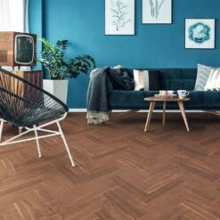 Liberty Floors American Black Walnut - Herringbone Parquet 14mm Engineered Real Wood Flooring (219505) -Liberty Floors american black walnut herringbone parquet 14mm engineered real wood flooring 219505 p85876 207317 image