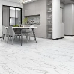 Liberty Floors Arctic White Marble - Lifestyle Plus 5mm Rigid Core Vinyl Flooring (314666)
