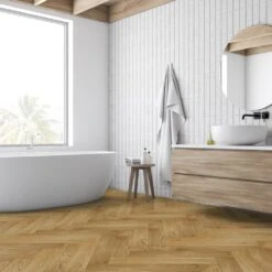 Liberty Floors Caramel Oak - Manor Herringbone Parquet 14mm Engineered Real Wood Flooring (249869) -Liberty Floors caramel oak manor herringbone parquet 14mm engineered real wood flooring 249869 p108536 235972 image