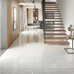 Liberty Floors Carrara Marble - Lustre Stone 8mm High Gloss Laminate Flooring (223773) -Liberty Floors carrara marble lustre stone 8mm high gloss laminate flooring 223773 p90003 207840 image