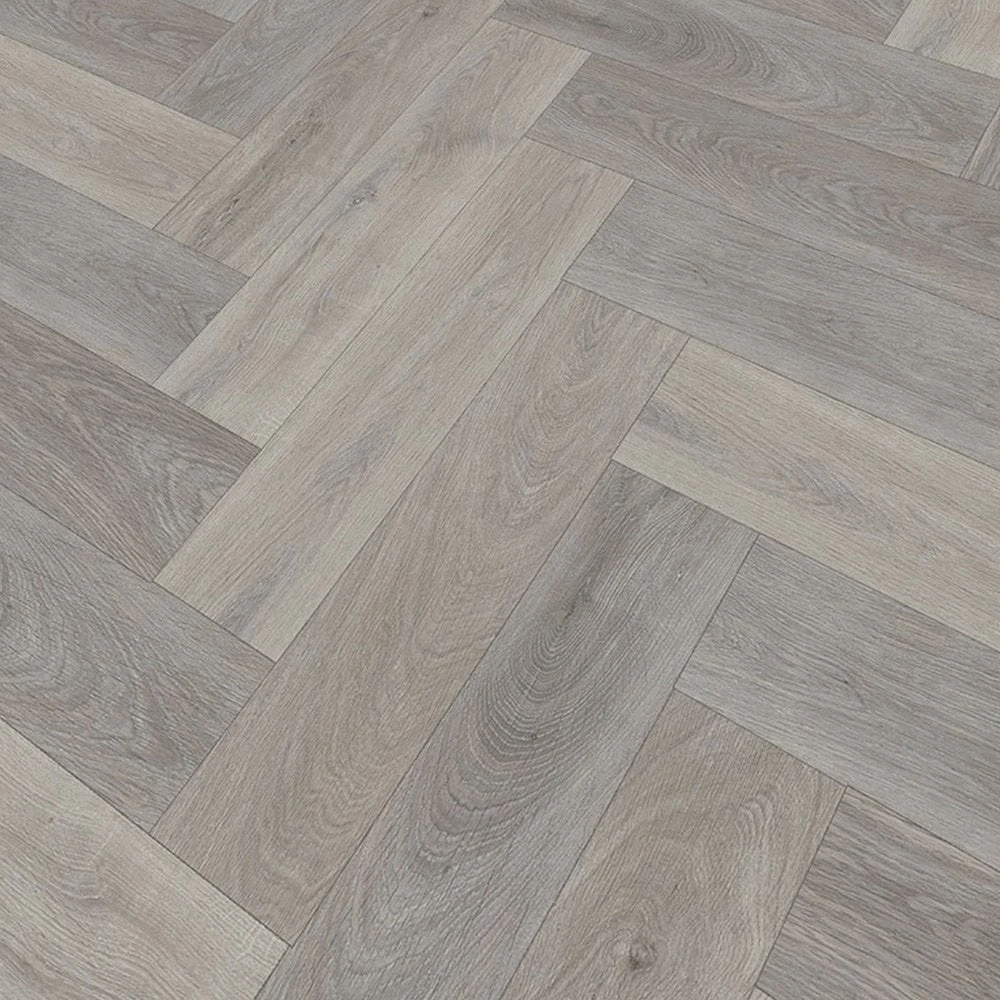 Liberty Floors Light Grey Oak - Herringbone SPC 5.5mm Rigid Core Vinyl Flooring (219444) 4 Liberty Floors Light Grey Oak - Herringbone SPC 5.5mm Rigid Core Vinyl Flooring (219444) - Image 2