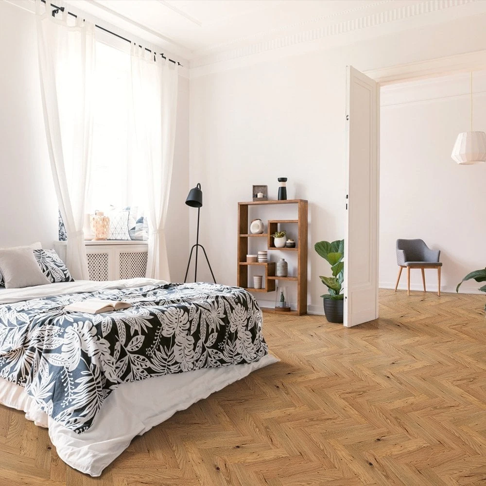 Liberty Floors Natural Oak Smoked - Herringbone Parquet 14mm Engineered Real Wood Flooring (219385) 3 Liberty Floors Natural Oak Smoked - Herringbone Parquet 14mm Engineered Real Wood Flooring (219385)
