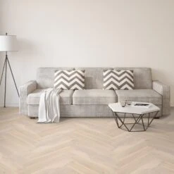 Liberty Floors Pearl White Oak - Manor Herringbone Parquet 14mm Engineered Real Wood Flooring (249872) -Liberty Floors pearl white oak manor herringbone parquet 14mm engineered real wood flooring 249872 p108539 236064 image