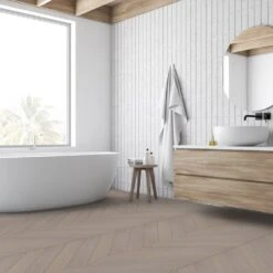 Liberty Floors Pebble Grey Oak - Chevron 15mm Engineered Real Wood Flooring (249202) -Liberty Floors pebble grey oak chevron 15mm engineered real wood flooring 249202 p108328 242842 image