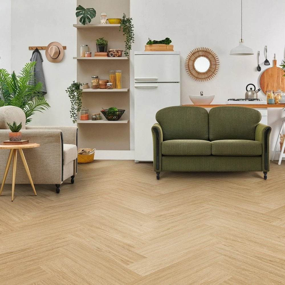 Liberty Floors Prime Oak - Lifestyle SPC Herringbone 5.5mm Rigid Core Vinyl Flooring (307818) 10 Liberty Floors Prime Oak - Lifestyle SPC Herringbone 5.5mm Rigid Core Vinyl Flooring (307818) - Image 8