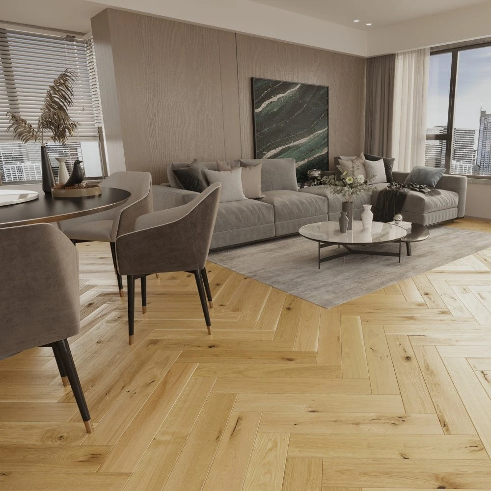 Liberty Floors Rustic Oak - Manor Herringbone Parquet 14mm Engineered Real Wood Flooring (284292) 3 Liberty Floors Rustic Oak - Manor Herringbone Parquet 14mm Engineered Real Wood Flooring (284292)