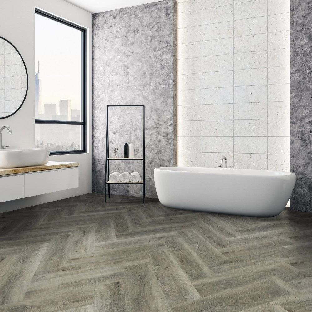 Liberty Floors Signature Grey - Lifestyle SPC Herringbone 5.5mm Rigid Core Vinyl Flooring (324720) 3 Liberty Floors Signature Grey - Lifestyle SPC Herringbone 5.5mm Rigid Core Vinyl Flooring (324720)