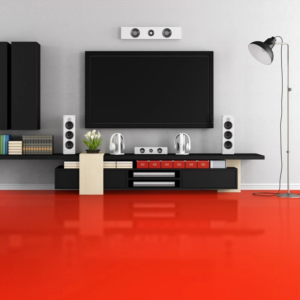 Liberty Floors Traffic Red - Lustre Flawless 8mm High Gloss Laminate Flooring (249742) 3 Liberty Floors Traffic Red - Lustre Flawless 8mm High Gloss Laminate Flooring (249742)